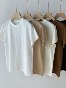 Fashionable Versatile Three-acetate Lyocell Blended Short-sleeved T-shirt Women Silk Smooth Breathable Commute Top