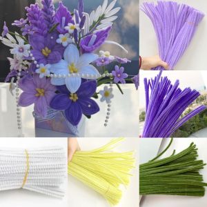 200Pcs DIY Plush Chenille Sticks Stem Pipe Cleaners Crafts Plush Kids Educational Toys Creative Handmade Decorations Long 30cm