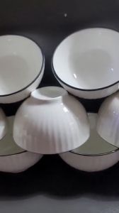 10 CHÉN NHỎ GỐM SỨ MẪU BẠCH NGỌC TƯỜNG VÂN GL  (Đựng chè nước tương  nước mắm )