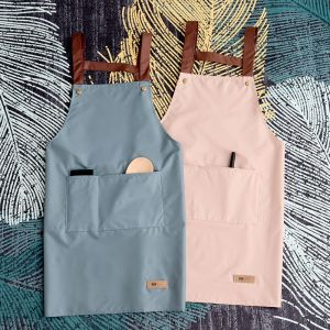 Kitchen Apron Waterproof Canvas Apron for Women and Men Adjustable Kitchen Apron with Pockets