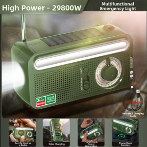 Emergency Solar Hand Crank Radio Flashlight Power Bank