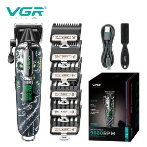 Máy Cắt Tóc Chuyên Nghiệp Cho Nam VGR V-279 9000 Vòng/Phút Màn Hình LED Động Cơ Điện Lưỡi Dao Hợp Kim Titan Sử Dụng Được Khi Khô/Ướt Cắt Tóc Toàn Thân