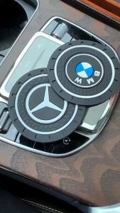 Miếng lót ly ô tô -Lót cốc logo hãng xe ô tô - Để lót cốc cao su cách nhiệt cực tốt chống bám bụi bẩn dễ vệ sinh