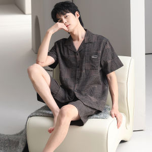 MiiOW | ชุดนอนชาย MiiOW ฤดูร้อน 2025 แขนสั้น กางเกงขาสั้น สีพื้น ระบายอากาศได้ดี ไซส์ใหญ่ เสื้อผ้าใส่อยู่บ้าน สวมใส่สบาย