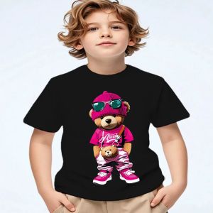 Bandai | New Childrens Short-sleeved T-shirt teddy bear Printed Summer Casual and Stylish Girls Tops Kids Clothes We can produce accord