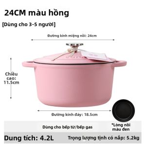 CAROTE | Nồi gang men chống dính tương thích bếp từ IH