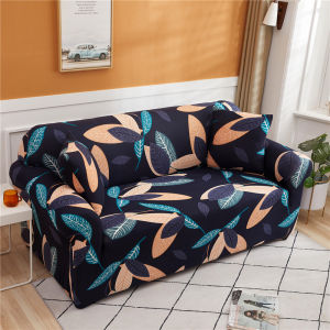Printed Sofa Cover 1/2/3/4 Seater Sofa Slipcover Stretchable Single Sofa Seat Cover Matching Ottoman Cover/Footstool Cover Free Pillowcase(L Shape Need 2 PCS Sofa Cover)