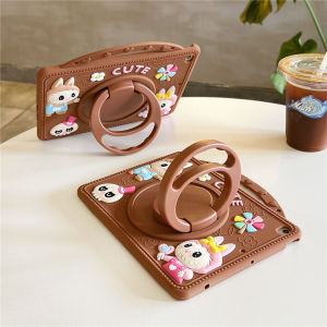 For Xiaomi Redmi Pad SE 4G 8.7 Inch Kids Tablet Silicone Handheld 360° Rotating Bracket Cute LABUBU Strap Case Pen Slot