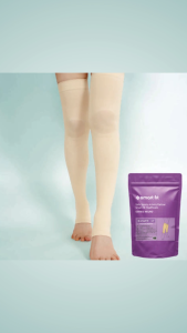 Smartfit thigh compression stocking band maternity sleep flight attendant leg correction tights flesh color