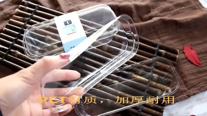 50Pcs Dessert Container With Lids Mini Loaf Deli Container Transparent PET Plastic Food Disposable Mousse Cake Box 300ML