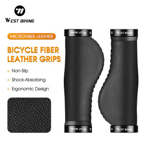 WEST BIKING Bicycle Fiber Leather Grips Anti-Slip Shock-absorbing Handle Bar Grip MTB Bike Handlebar Cover Cycling Accessories