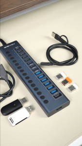 Acasis 16-Port Fast Charging USB 3.2 Hub with 8 USB-A + 8 USB-C Ports