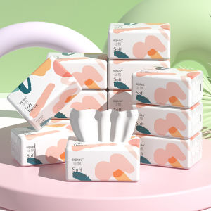 Affordable Large Pack Bamboo Pulp Face Towel Paper Tissue Drawstring Home Kitchen Bathroom Napkins Whole Box Dormitory