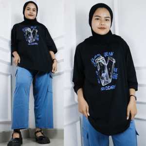 Setelan Cargo Wanita Jumbo Olinda Set Kaos Katun Combed 24s Apk Sablon M L XL XXL 3XL BISA DIBELI TERPISAH Setcel Terbaru Kekinian Oneset Remaja Ootd Hijab
