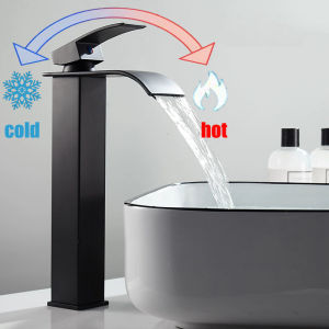 Waterfall Sink Faucet Bathroom Accessories Dual Control of Hot and Cold Bathroom Mixer Tap Washbasin Faucet Set Fixture Home