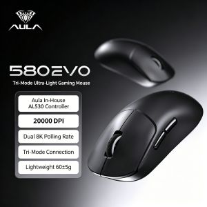 AULA | AULA SC580 EVO Tri-Mode Wireless Gaming Mouse Dual 8K Polling Rate 20000DPI AL530 Sensor 60g Lightweight Ergonomic for PC Laptop