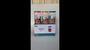 toples kaca kyoto B kedap udara set (6 pcs) ukuran 1000 ML