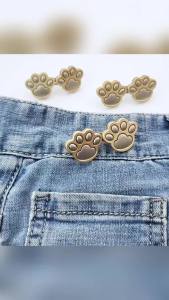 C.B.【Ready in Stock】 Cute Cat Paw Waist Buckle Pants Waist Button Adjustable Detachable Fixed Snap Fastener 1set