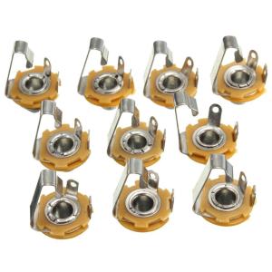 10Pcs 6.35mm / 6.5mm 1/4"" Stereo Plug Jack Audio Female Connector Solder Welding Type Panel Socket Mono TS Panel Chassis Mount