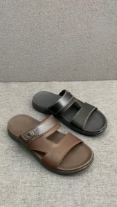 CAPHARNAUM [TOM 202] Sendal Selop Ban 2 Kulit Gesper Sandal Slop Slip On Kasual Pria Kulit Premium