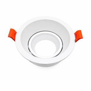 1/2/10 Chiếc Đèn LED Âm Trần Tròn Màu Trắng Đèn Pha GU10 MR16 Lampholder Đèn Downlight Khung Nhôm Nhà Ở Cho Phòng Ăn