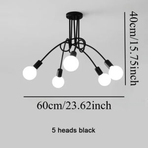JOYINLED 3/5-Light Creative E27 Ceiling Light Modern Minimalist Chandelier for Hotel Restaurant Living Room Kitchen Bedroom Lamp