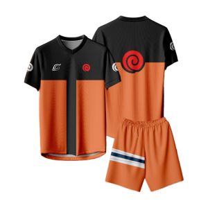Naruto Shippuden Anime Athleisure Set Men Women Kids T-Shirt & Shorts 2Pcs Summer Breathable Quick Dry Casual Sportswear Set