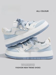 Warrior | Womens Low-Top Breathable Versatile Mesh Sneakers Spring Autumn Casual Cross Strap Fashionable Flat Footwear Sport Shoes