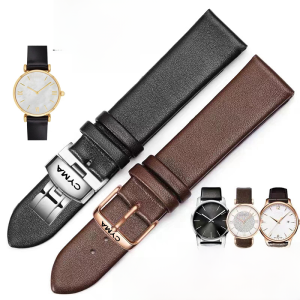 Simma Cyma Watch Band Ultra-Thin Plain Leather Strap Pin Buckle Mens and Womens Accessories Watch Bracelet with 18 20 22mm