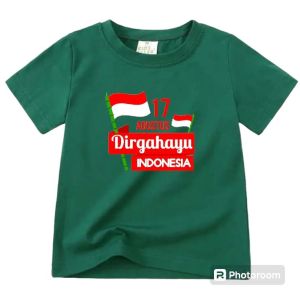 kaos anak 17 agustus dirgahayu indonesia merdeka usia 2-10 tahuncowok cewek