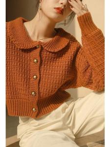 Áo Len Cardigan Dệt Kim Rộng Rãi Cho Nữ Cổ Bẻ Thiết Kế Thời Trang Đa Năng Hợp Thời Trang Chất Liệu Lụa Nhân Tạo Mùa Thu 2023