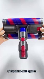 Electric Floor Brush Suction Head For Dyson V7 V8 V10 V11 V15 Cordless Vacuum Cleaner Double Soft Roller Brush Head Led Light