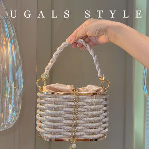 UGALS | Shiny Water Diamonds Handmade Metal Bucket Bag