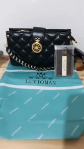 BJ61412 (DAPAT PAPERBAG) - BLACK/WHITE - TAS SLEMPANG WANITA FASHION IMPORT MODIS ELEGAN TERMURAH TERLARIS TERBARU BAGSTORE JAKARTA TAS BATAM ZC1412 LT2272