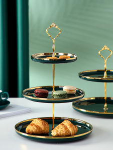 Mâm Đựng Trái Cây Ba Lớp Hiện Đại Phong Cách Bắc Âu Sang Trọng Mâm Đựng Kẹo Đa Năng Cho Phòng Khách Và Bàn Trà Thiết Kế Sáng Tạo