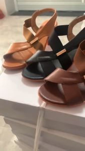 Sandals with Heels Korean Sandals for Women Fashion Leather Sandals for Women