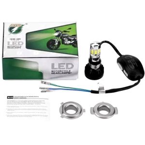 ไฟหน้า LED สีขาว 35W 6500K 4400lm ดิจิทัล 6 ชิพ มีไฟสูง-ต่ำ มอไซ หลอดไฟหน้า รุ่น 6 ชิพ