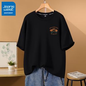 Jeanswest | Black Short Sleeve T-Shirt Summer Loose Fit Cotton