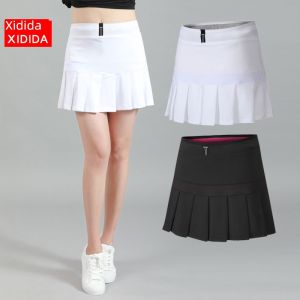 Summer Exercise Skort Casual Womens Quick-Drying Fashion Tape Golf Thin Skirt Badminton Tennis Pleated Short Culottes