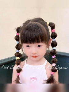 【ZEVER】Trẻ em Kẹo Màu Đóng Hộp Nữ Ngón Chân Tre Vòng Tóc Có Độ Đàn Hồi Cao Dây Tóc