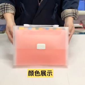 A4 Expanding File 13 Slots Transparent Color Document File Storage Bag File