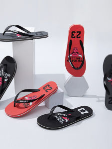 Mens Flip Flops Summer Outdoor Sandals Beach Vacation Slip-On Casual Rubber Sole Flat Heel PVC Material Anti-Slip Footwear