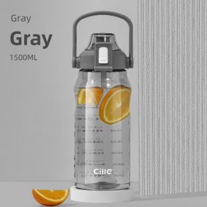 CILLE | Portable Tritan Plastic Water Bottle with Straw Large Capacity