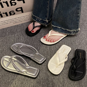 Summer Silver Womens Flat Bottom Anti-Slip Casual Beach Sandals Roman Style Korean Version Youth Daily PVC Injection Mould Slippers