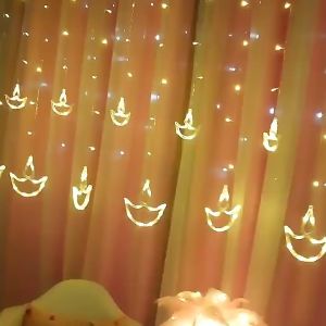 2024 Lampu Dekorasi Ramadhan: Lampu Hias Tirai 4 Meter & Lampu Kelap Kelip Warna Warni 8 Lights Mode