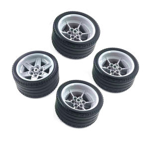 4pcs 68.8x36mm Wheel +Tyre MOC 45544 45560 Parts Building Blocks Toy Educational Gift Compatible With EV3 44771+15038 Bricks Toys