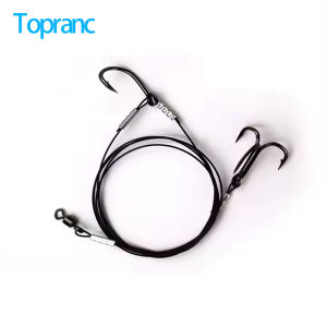 1Set Live Bait Rigs Stinger Rig with Circle Hook and Treble Hook High Strength Steel Wire Sea Fishing Bait Rigs Hooks