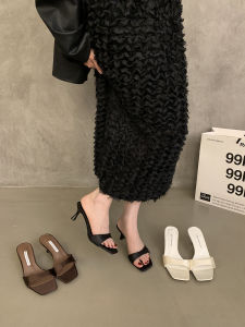 Giày Cao Gót Đế Xuồng Kiểu Pháp Thanh Lịch Cho Nữ Mùa Hè Mới Màu Đen Gót Mỏng Đế Xuồng Đế Bằng Đế Cao Su Thường Ngày