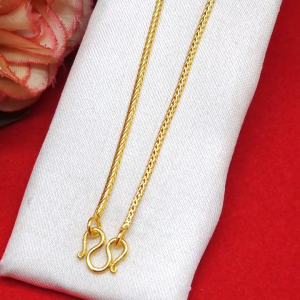 สร้อยคอทองลายสี่เสา ความยาว 1824 นิ้ว เทียบเท่า 2 สลึง ทองชุบ แฟชั่น ดีไซน์สวย ทองปลอม มีปลายทาง