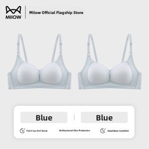 MiiOW | Youthful Teenage Girl Bra Wire-Free Shaping Underwear Full Cup V-Neck Detachable Straps No Steel Ring For Puberty Development